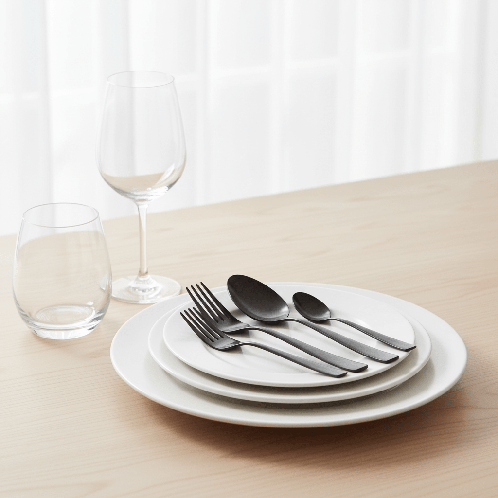 Avie 16 Piece Onyx Cutlery Set