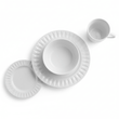 Avie 16 Piece White Embossed Dinner Set.