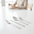 Avie 16 Piece White Faux Marble Cutlery Set