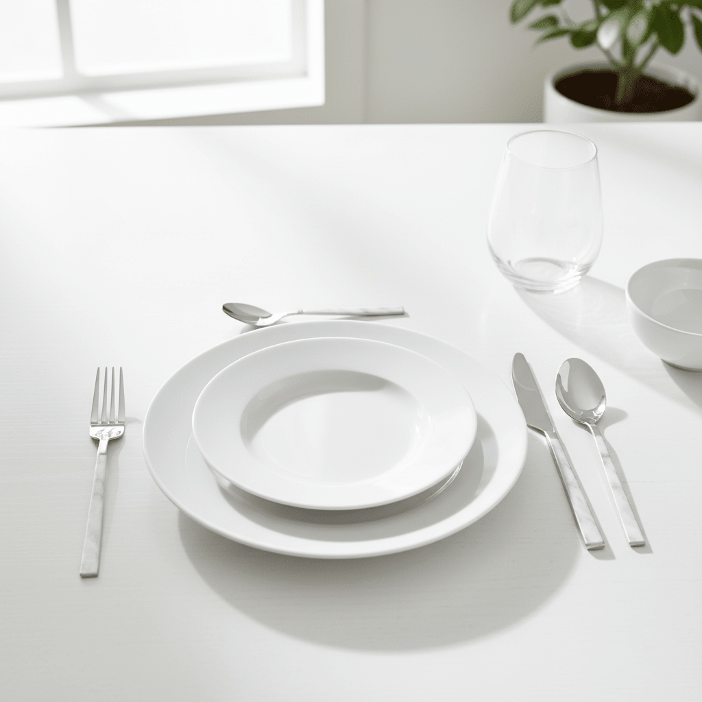 Avie 16 Piece White Faux Marble Cutlery Set