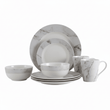 Avie 16Pc White And Grey Marble Effect Dinner Set