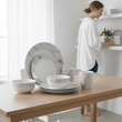 Avie 16Pc White And Grey Marble Effect Dinner Set