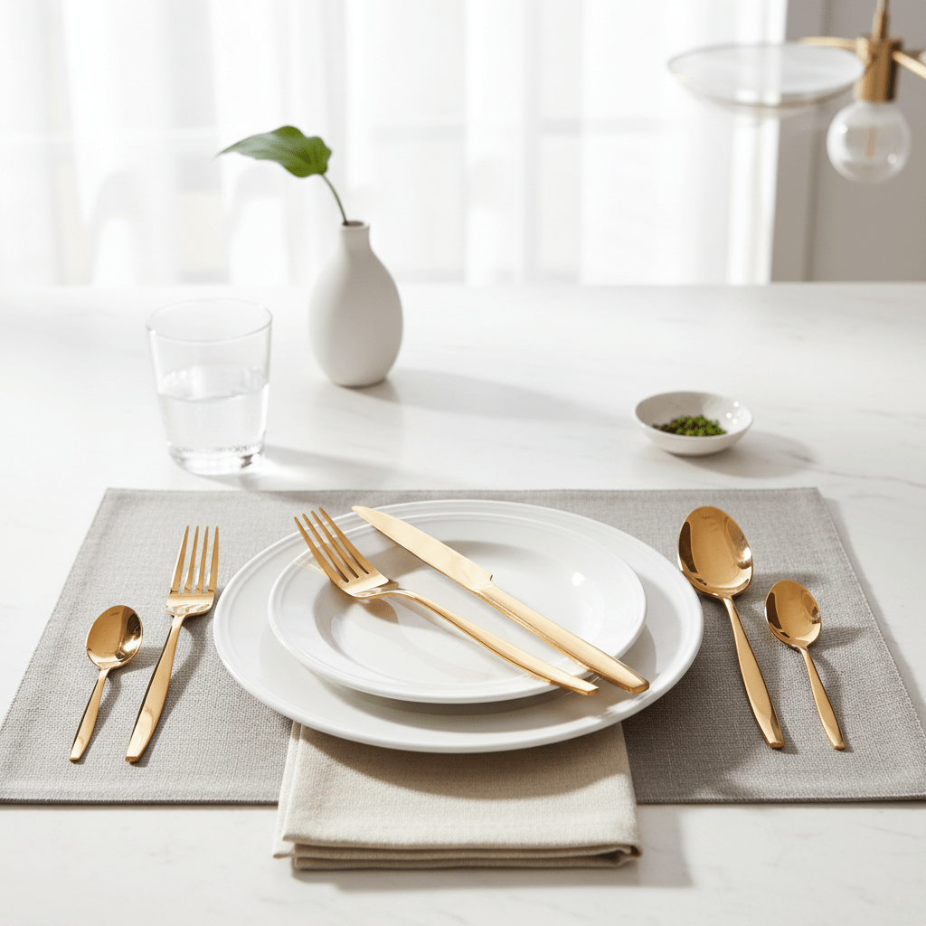 Avie Aura 16 Piece Gold Cutlery Set