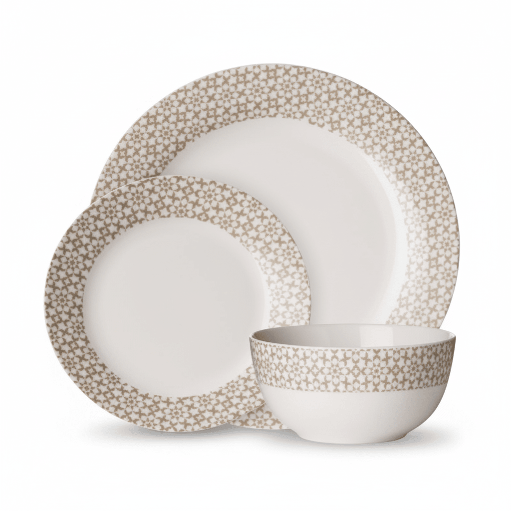 Avie Casablanca 12 Piece Natural Dinner Set Mob