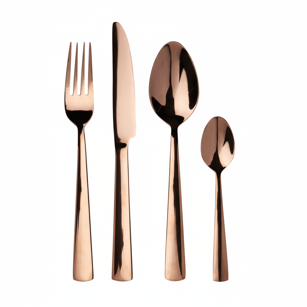 Avie Lustra 16 Piece Rose Gold Cutlery Set