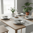 Avie Prince 12 Piece Black Dinner Set