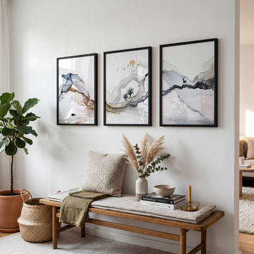 Calming Watercolor Painting Print | Set of 3 Minimalist Wall Prints | Zen Wall Art | Modern Artwork for Office Decor and Living Room — 4