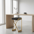 Azalea Black And Gold Finish Bar Stool