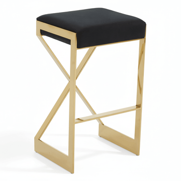 Azalea Black And Gold Finish Bar Stool