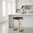 Azalea Black And Gold Finish Bar Stool