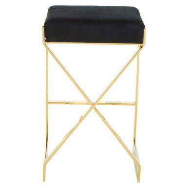Azalea Black And Gold Finish Bar Stool