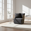 Azalea Black Fabric and Metal Chair