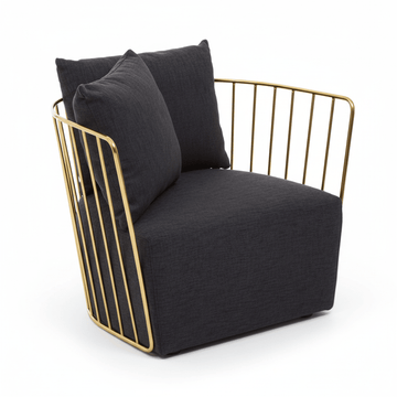 Azalea Black Fabric and Metal Chair