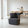 Azalea Black Fabric and Metal Chair