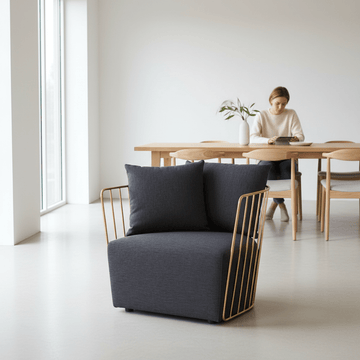 Azalea Black Fabric and Metal Chair