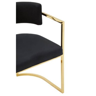 Azalea Black Velvet Dining Chair