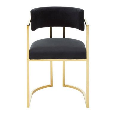 Azalea Black Velvet Dining Chair