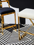 Azalea Ivory And Gold Finish Bar Stool