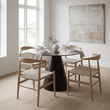 Azalea Round Clear Glass Top Dining Table