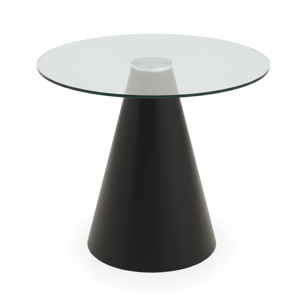 Azalea Round Clear Glass Top Dining Table