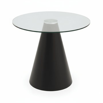 Azalea Round Clear Glass Top Dining Table