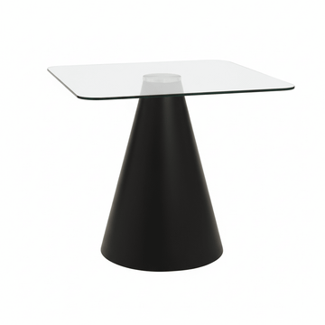 Azalea Square Clear Glass Top Dining Table