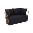 Azalea Two Seat Black Fabric Sofa