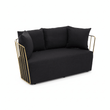 Azalea Two Seat Black Fabric Sofa