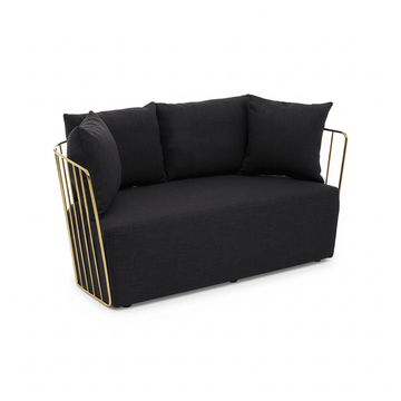 Azalea Two Seat Black Fabric Sofa