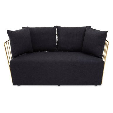 Azalea Two Seat Black Fabric Sofa