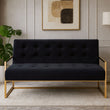 Azalea Two Seat Black Velvet Sofa