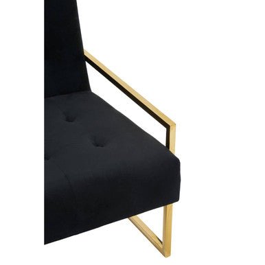 Azalea Two Seat Black Velvet Sofa