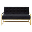 Azalea Two Seat Black Velvet Sofa