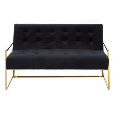 Azalea Two Seat Black Velvet Sofa
