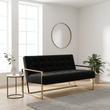 Azalea Two Seat Black Velvet Sofa