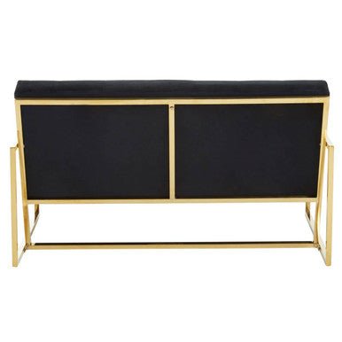 Azalea Two Seat Black Velvet Sofa
