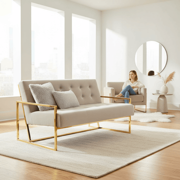Azalea Two Seat Mink Velvet Sofa