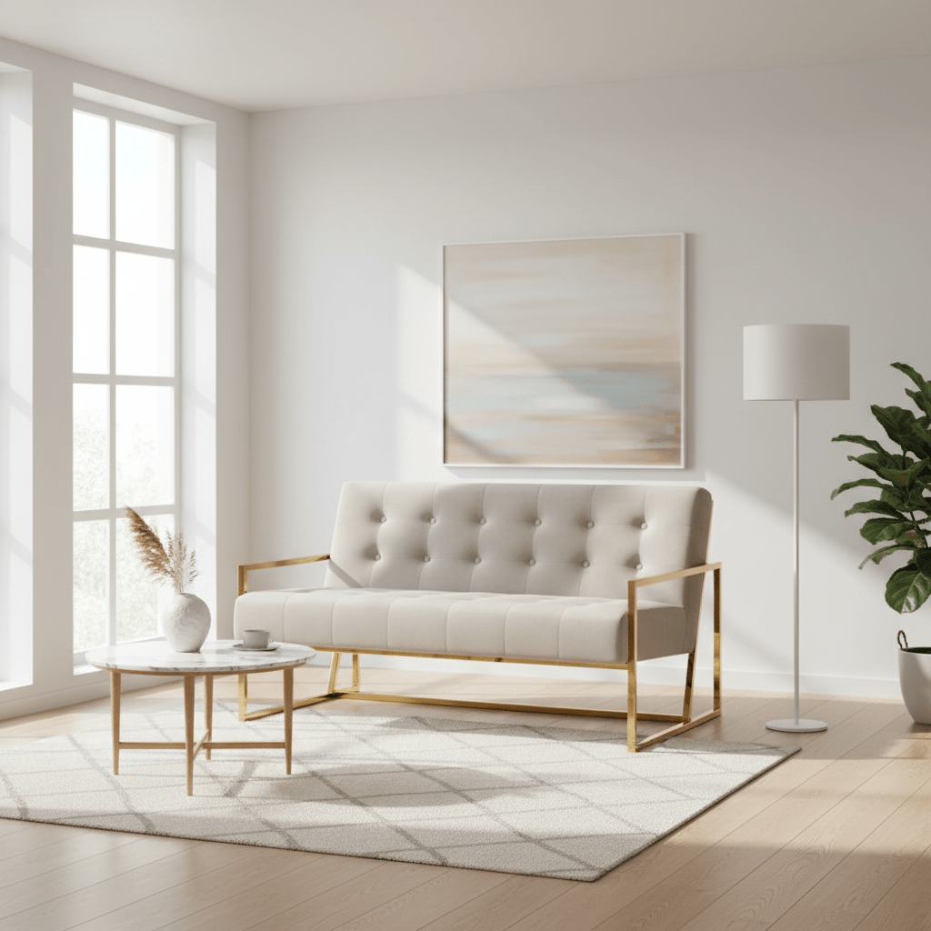 Azalea Two Seat Mink Velvet Sofa