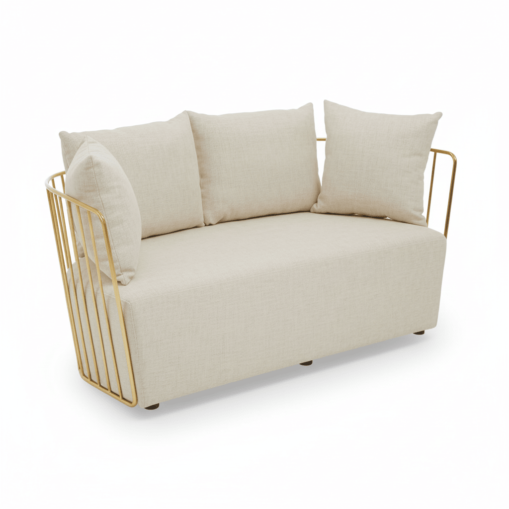 Azalea Two Seat Natural Fabric Sofa
