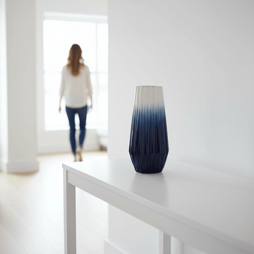 Azul Large Ombre Vase In Blue