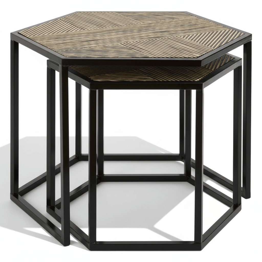 Babita Set Of 2 Hexagon Side Tables