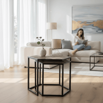 Babita Set Of 2 Hexagon Side Tables