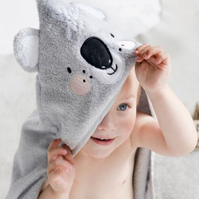 Baby Bath Towel With Dinosaur Cloak Large