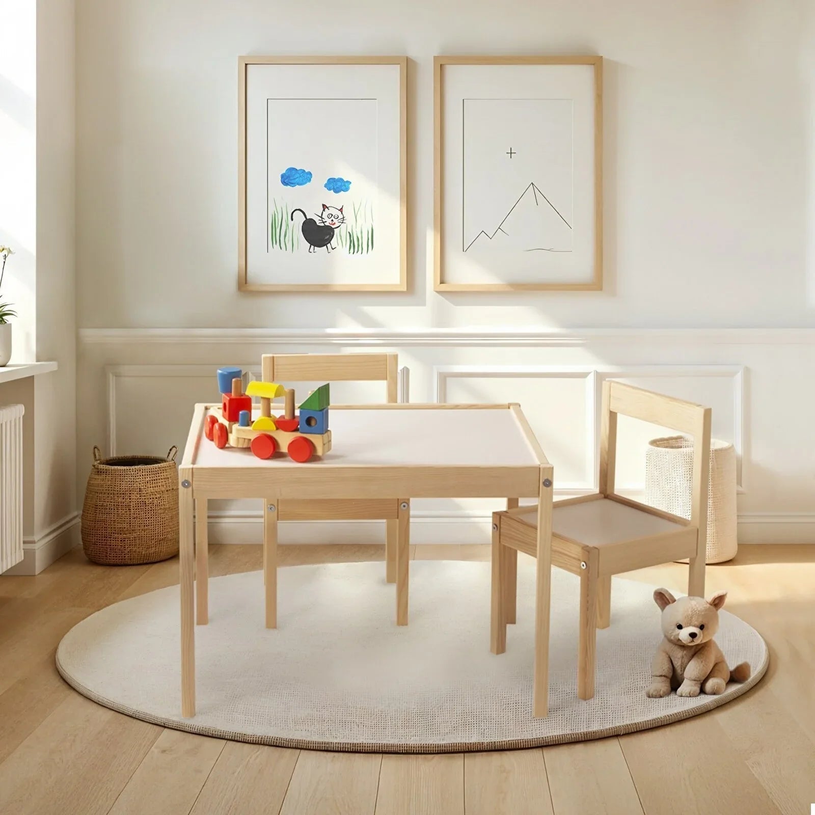 baby toys Montessori Wooden Table & Chair Set