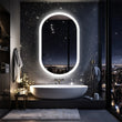 Backlit Smart LED Bathroom Mirror: Oval Dimmable 3 Colors Anti - Fog Mirrors with Light Memory - IP65 CRI95 Large Wall Mounted