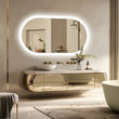 Backlit Smart LED Bathroom Mirror: Oval Dimmable 3 Colors Anti - Fog Mirrors with Light Memory - IP65 CRI95 Large Wall Mounted