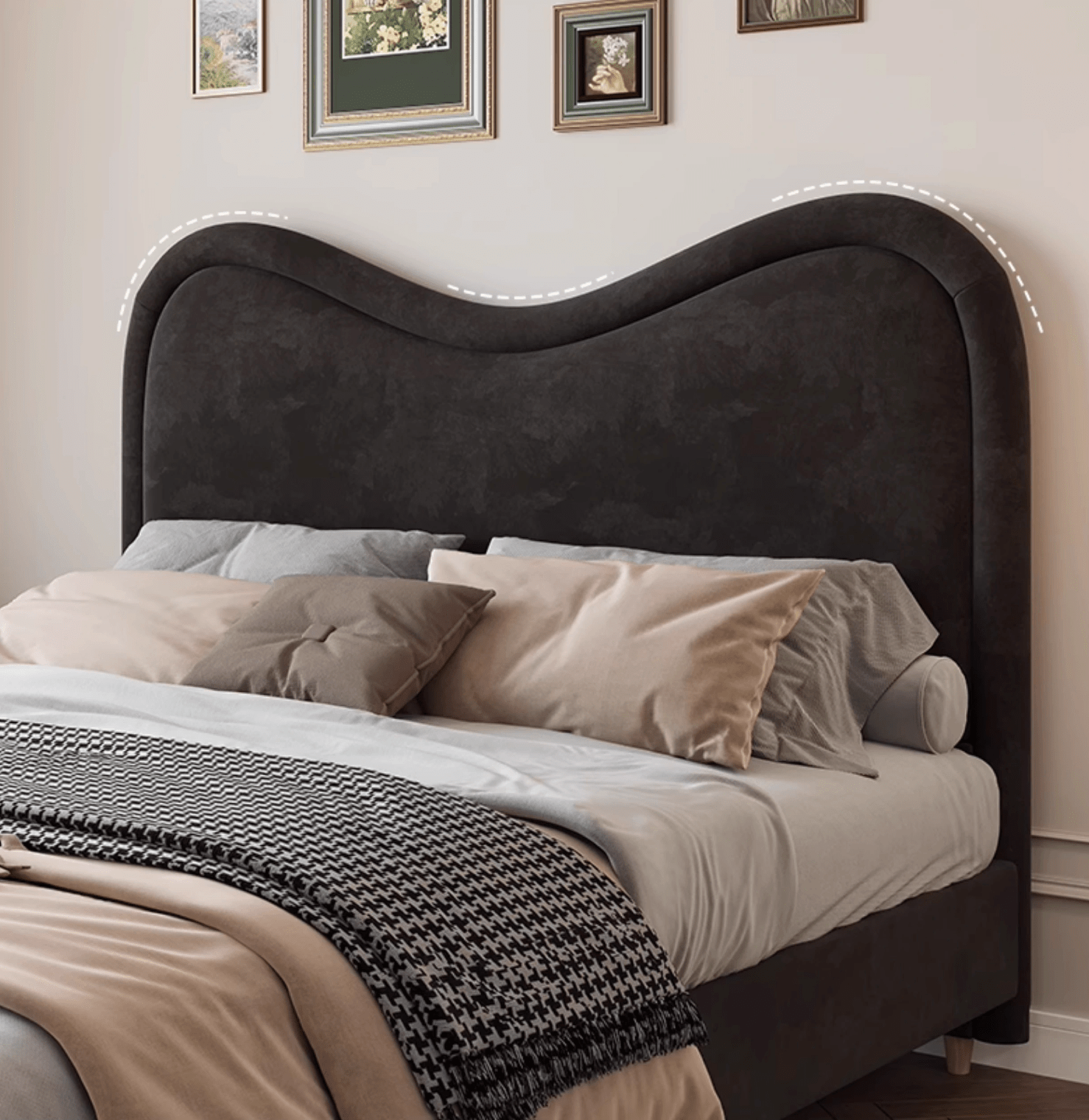 Baeyer King Size / Super King Size Bed, Velvet