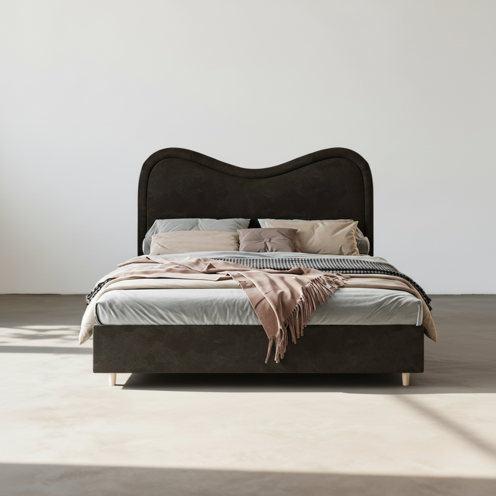 Baeyer King Size / Super King Size Bed, Velvet
