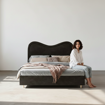 Baeyer King Size / Super King Size Bed, Velvet