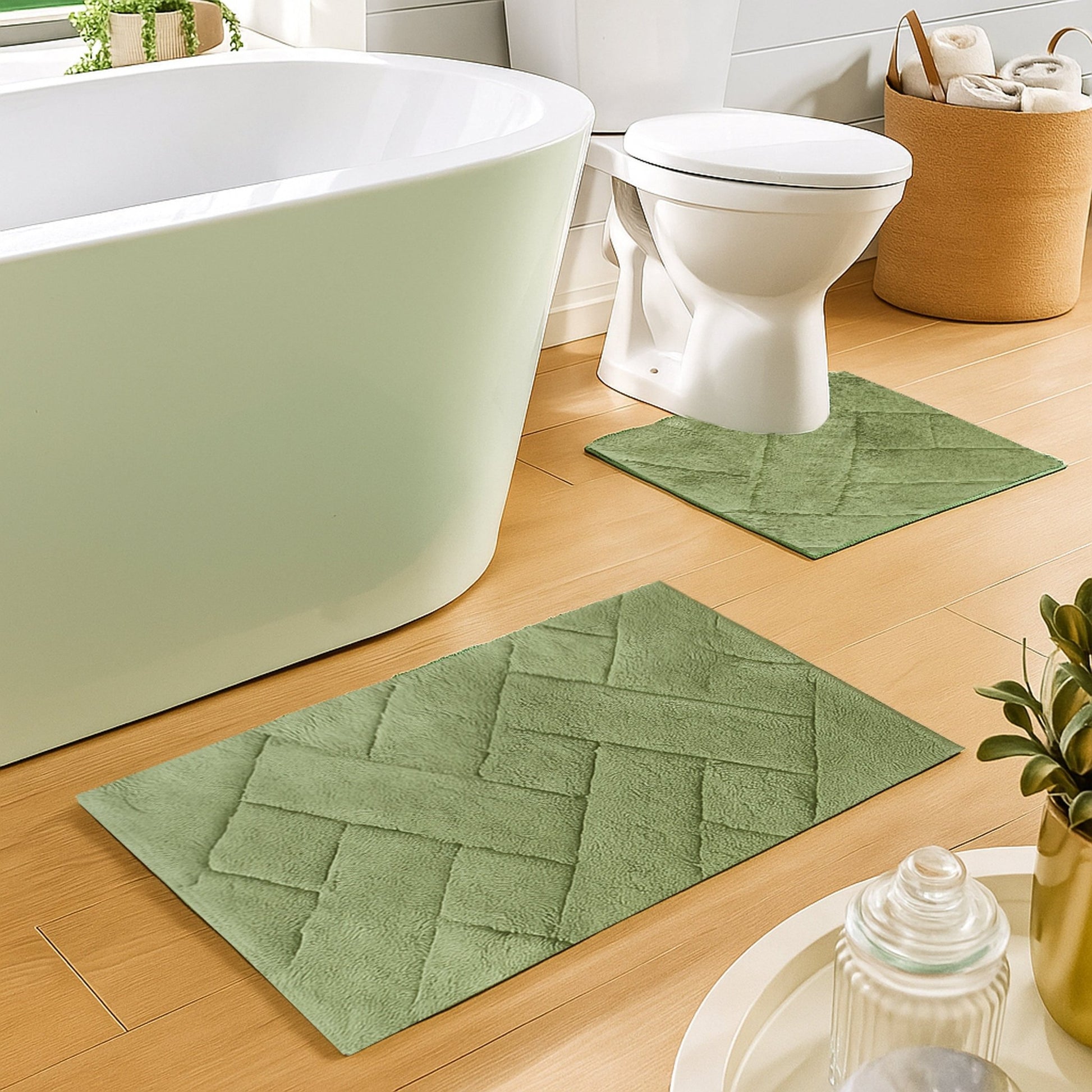 Bali Bath Mat & Pedestal Set Luxurious Super Absorbent Extra - Soft Cotton Mats for Bathroom Comfort and Style in Multiple Colours